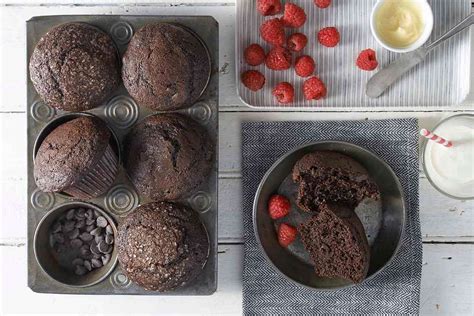 chocolate-breakfast-muffins-king-arthur-baking image