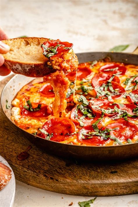 hot-honey-basil-pepperoni-pizza-dip image