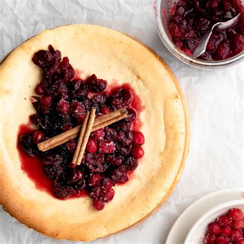classic-new-york-cheesecake-with-cranberry-compote image