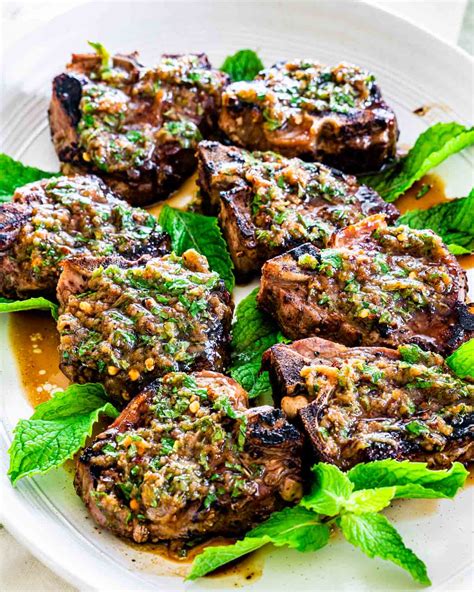 lamb-chops-with-garlic-mint-sauce image