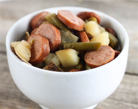 smoked-sausage-green-beans-and-potatoes-hoosier image