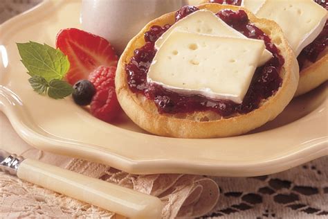 english-muffins-with-brie-and-mixed-berries-canadian image