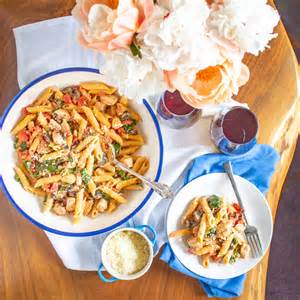 creamy-tomato-penne-with-chicken-and-veggies-a image