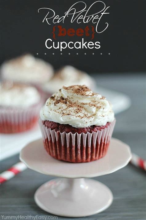 healthier-red-velvet-beet-cupcakes-yummy-healthy-easy image