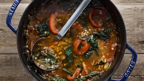 ground-venison-and-red-pepper-soup-meateater-cook image