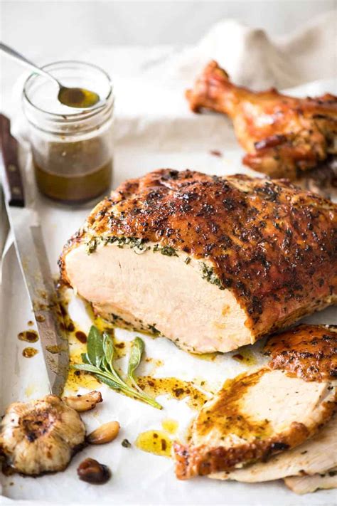 roast-turkey-breast-with-garlic-herb-butter-recipetin-eats image