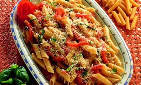 penne-with-tomato-herbs-and-pecorino-cheese image