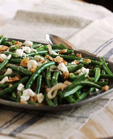 green-beans-with-goat-cheese-shallots-and-walnuts image