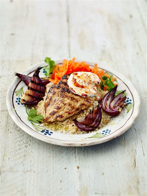 grilled-moroccan-chicken-with-lemony-couscous-carrot image