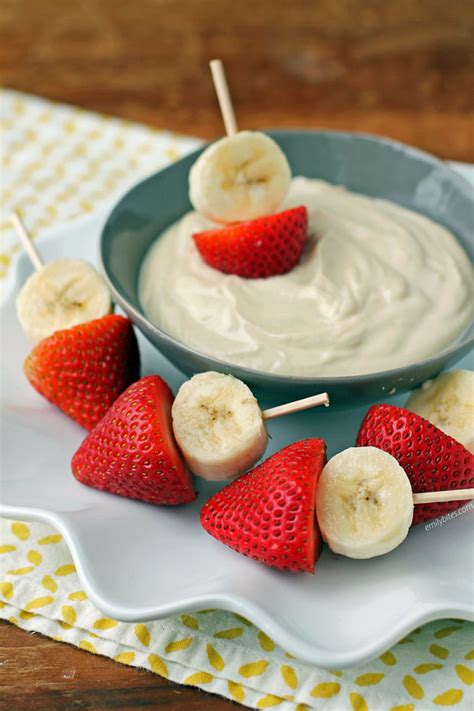 peanut-butter-yogurt-fruit-dip-emily-bites image