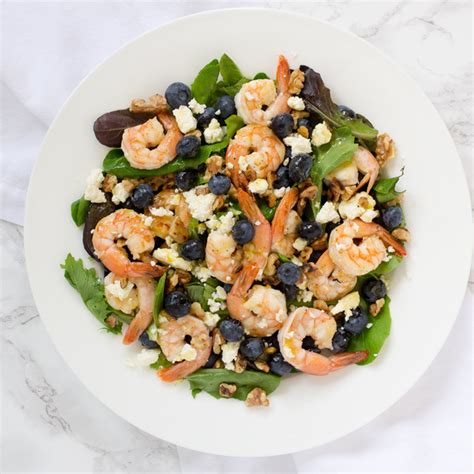 shrimp-blueberry-feta-salad-with-walnuts-lemon image