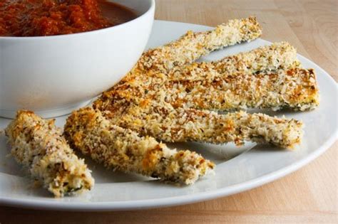 parmesan-crusted-baked-zucchini-sticks-with-marinara image