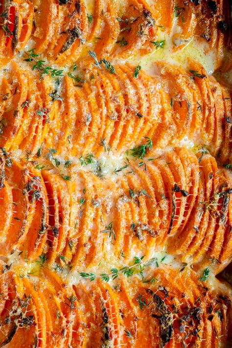 easy-one-pan-scalloped-sweet-potatoes-the-hearty-life image