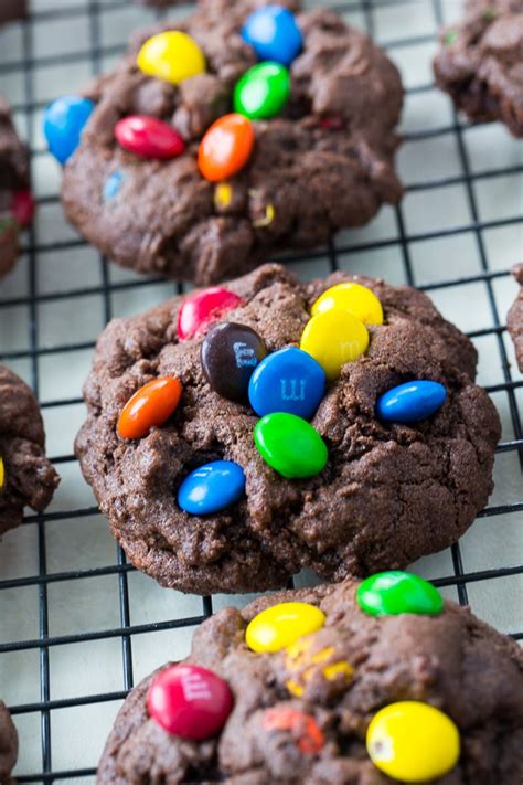 double-chocolate-mm-cookies-spicy-southern image