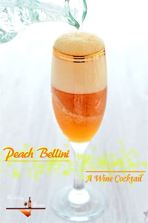 fresh-peach-bellini-recipe-wine-cocktail-scratching image