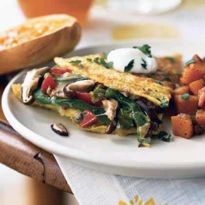 mushroom-and-bell-pepper-omelet-with-fontina image