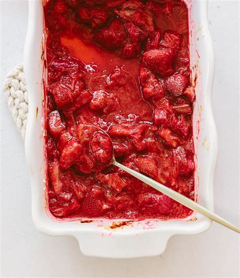 roasted-strawberry-rhubarb-compote-familystyle-food image