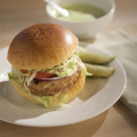 turkey-burgers-with-cilantro-mayonnaise-emerilscom image
