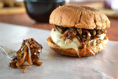 balsamic-caramelized-onion-turkey-burgers-the-foodie image