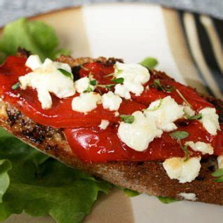 roasted-red-pepper-and-goat-cheese-bruschetta image