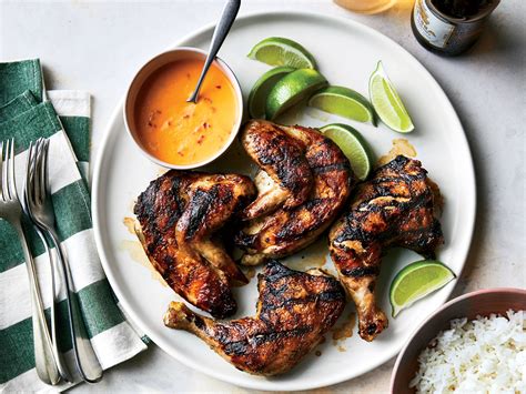 grilled-chicken-with-coconut-rice-and-chile-lime-sauce image