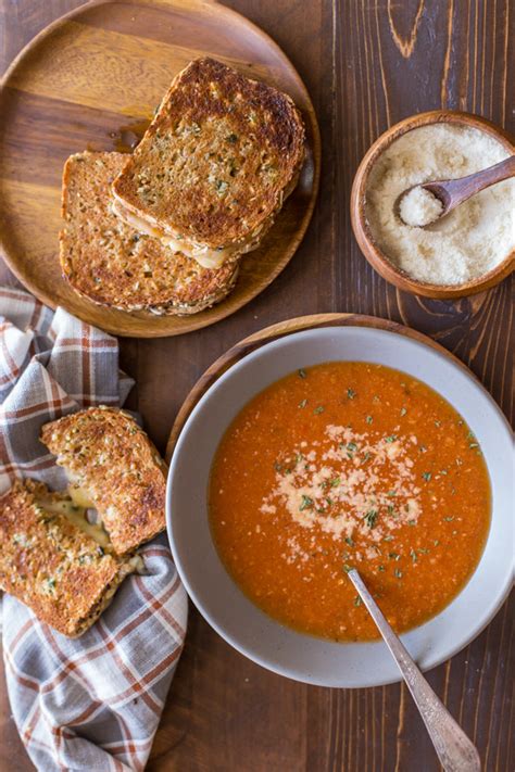 homemade-tomato-soup-with-garlic-bread-toasted image