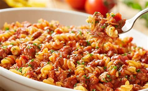 rotini-pasta-with-meat-sauce-lunch-dinner-menu image