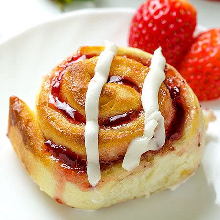 strawberry-sweet-rolls-with-vanilla-cream-cheese-glaze image