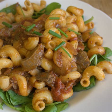 pasta-with-chicken-liver-tomato-mushrooms-fuss image