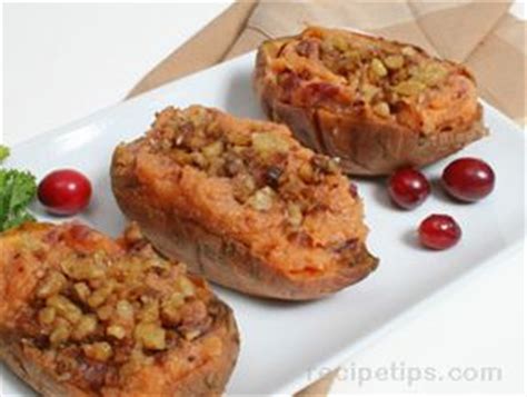 twice-baked-sweet-potatoes-with-cranberries image