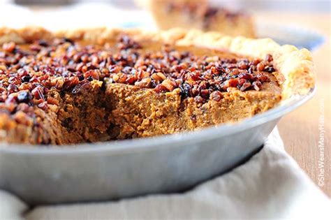 pumpkin-pie-with-toasted-pecan-praline-topping-she image