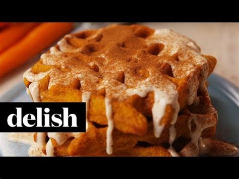 carrot-cake-waffles-with-maple-cream-cheese-drizzle image