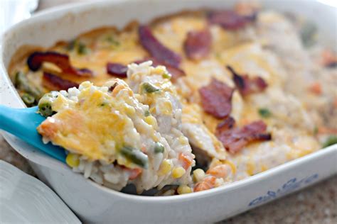 cheesy-chicken-bacon-and-rice-casserole-hip2save image