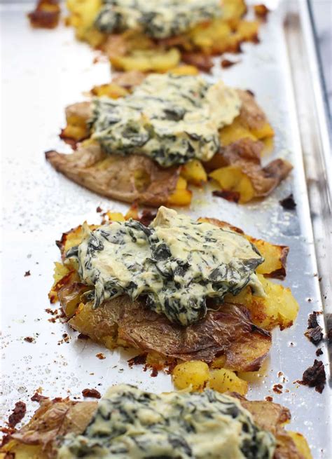 potato-recipes-spinach-artichoke-smashed-potatoes image