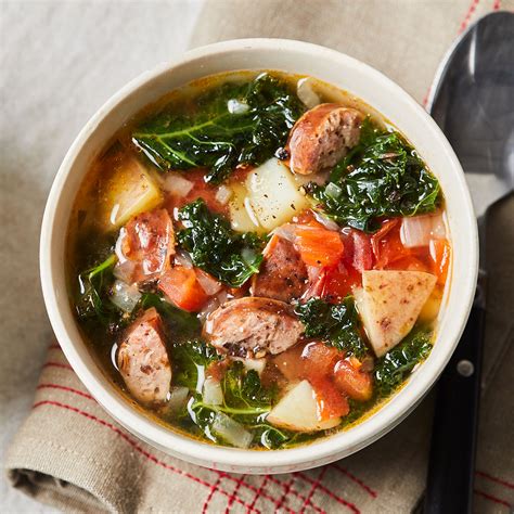chicken-sausage-kale-stew-recipe-eatingwell image