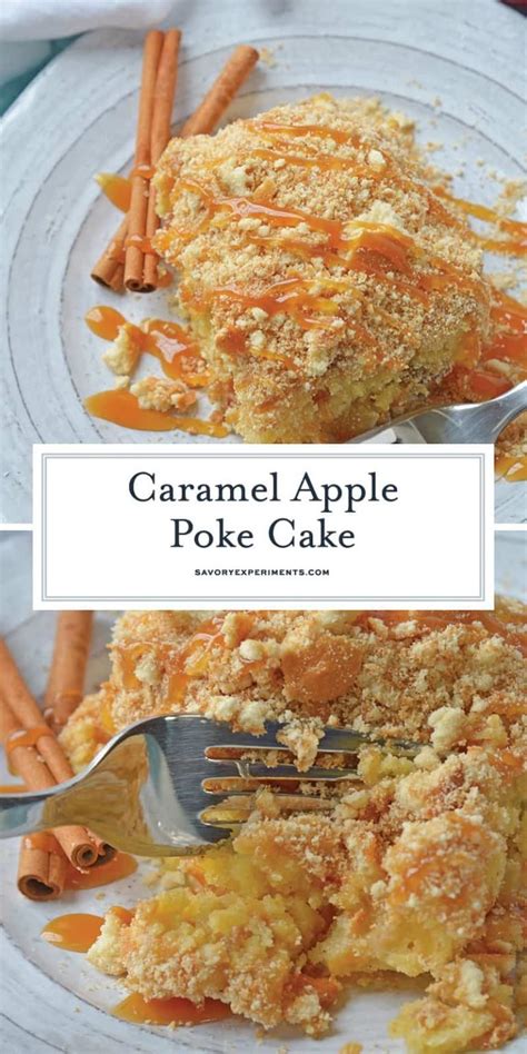 easy-and-moist-caramel-apple-poke-cake-with-pudding image