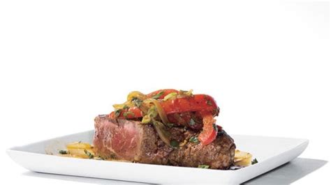 asian-steak-topped-with-bell-pepper-stir-fry-recipe-bon image
