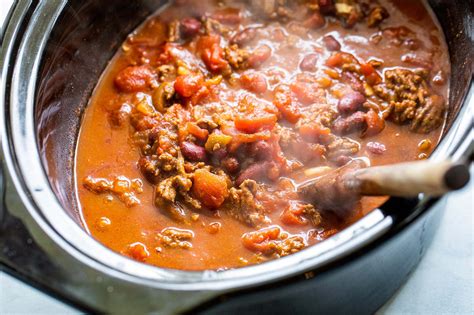 slow-cooker-beef-and-bean-chili-recipe-simply image