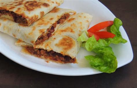 cheese-and-black-beans-quesadillas-recipe-archanas-kitchen image