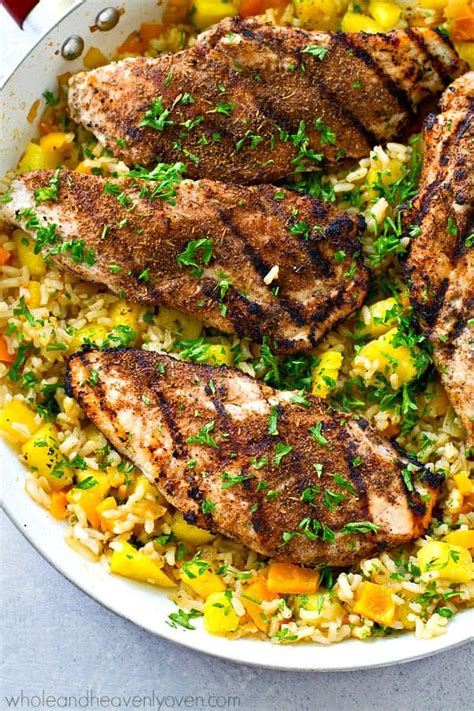 jerk-grilled-chicken-with-pineapple-fried-rice image