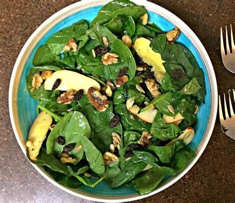 spinach-apple-and-walnut-salad-recipe-archanas image