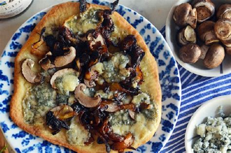 mushroom-caramelized-onion-blue-cheese-flatbreads image