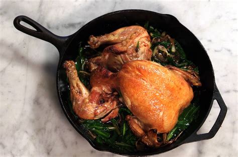 splayed-roast-chicken-with-caramelized-ramps image
