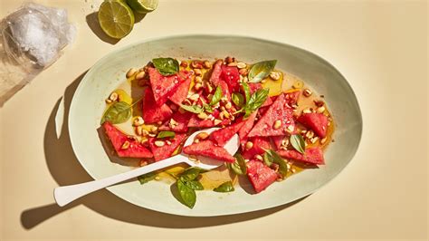 watermelon-with-lime-dressing-and-peanuts image