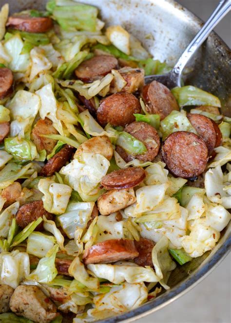 cajun-chicken-sausage-and-cabbage-skillet-the-best image