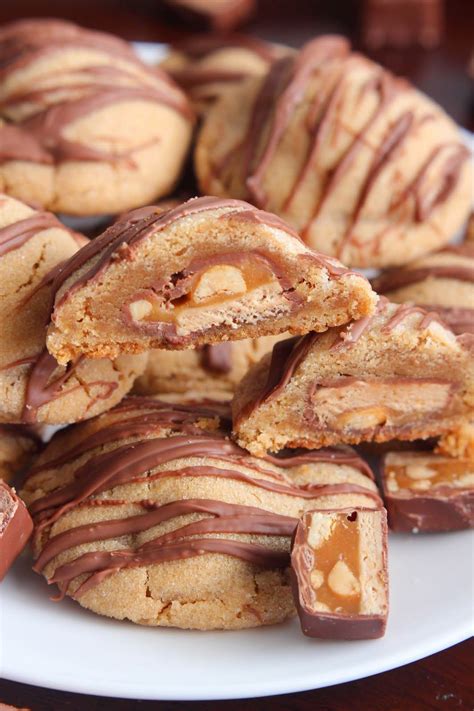 snickers-stuffed-peanut-butter-cookies-snickers image