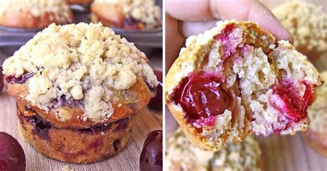 cherry-muffins-with-streusel-topping-cakescottage image