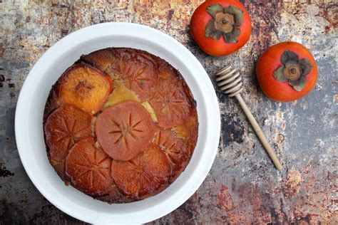 persimmon-upside-down-cake-grain-free-honey image