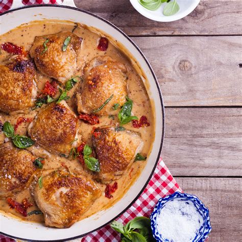 chicken-thighs-with-sun-dried-tomato-and-basil-sauce image