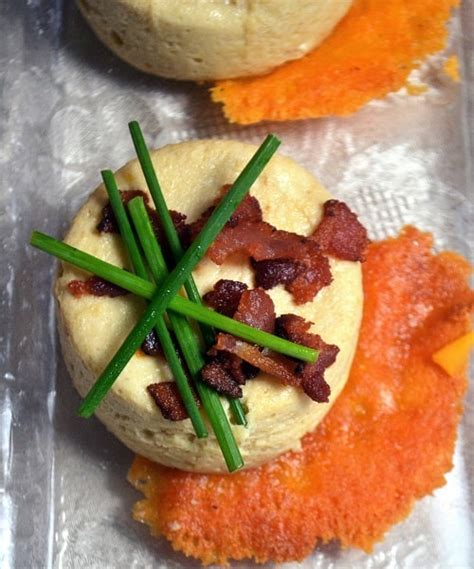savory-cauliflower-flan-with-cheddar-crisps-bacon image